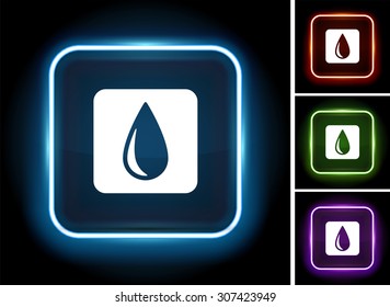 Drop of Blood on Glow Square Button