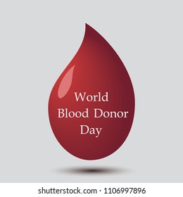 A drop of blood on gray background