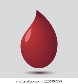A drop of blood on gray background