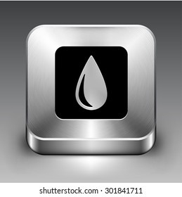 Drop of Blood on Silver Square Button