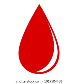 Drop of blood on a white background. Vector illustration
