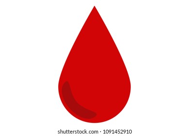 Drop of blood on white background.