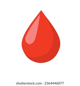 Una gota de sangre en un fondo blanco con espacio de copia