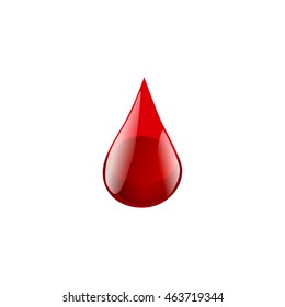 a drop of blood on a white background