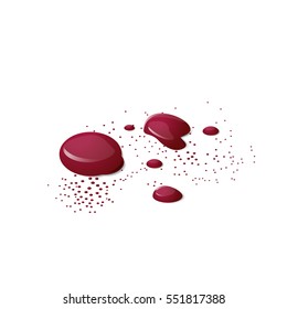 drop of blood on a white background.