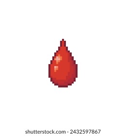 Drop of blood, pixel art