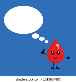 drop of blood with speech bubble. illustration for children