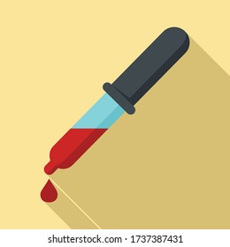 Drop blood test icon. Flat illustration of drop blood test vector icon for web design