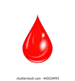 Drop of blood vector illustration. Isolated on white.