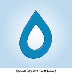 Drop blue 3D icon in vector graphics