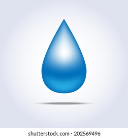 Drop blue icon in vector with gradient mesh