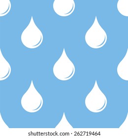Drop blue with white seamless pattern for web design. Vector symbol