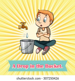 Drop in the bucket illustration