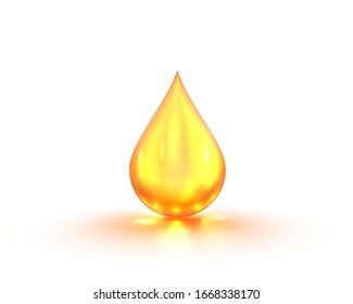 Drop of butter, energy oil organic. on a white background. Vector illustration