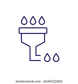 Drop by Filter Outline Sign para gráficos e web design, aplicativos, anúncios, várias cartas 