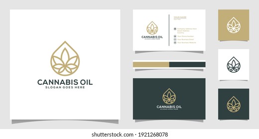 drop cannabis logo vector design