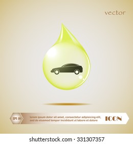 drop and car, vector illustration
