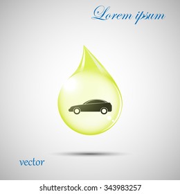 drop and car , vector illustration