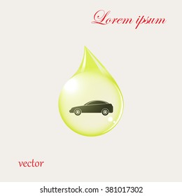 drop and car , vector illustration