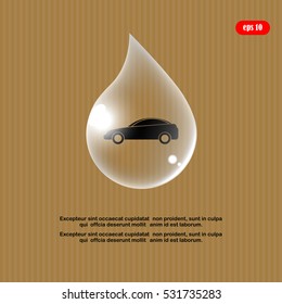 drop and car , vector illustration