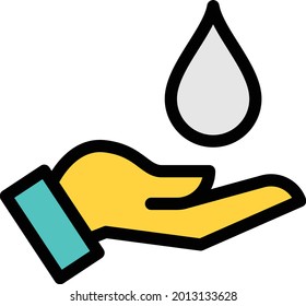 drop care vector line colour icon
