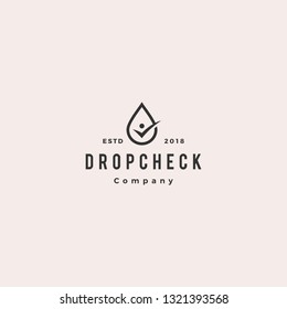drop check human logo hipster retro vintage vector icon