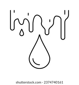 Tropfen Schokoladenlinie Symbol Vektorgrafik. Tropfen Schokoladenzeichen. isoliertes Kontursymbol