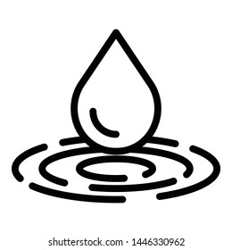 Drop and circles icon. Outline drop and circles vector icon for web design isolated on white background