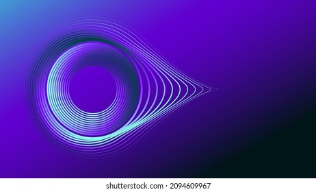 Drop circles round frame, dynamic vector AI Technology science music concept lines.