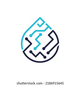 Drop Circuit Modern Technology Logo