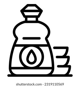 Drop cleaner icon outline vector. Liquid detergent. Kitchen clean