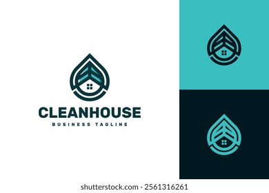 drop cleaning house logo vector