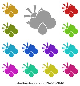 drop, cloud, sun multi color icon. Simple glyph, flat vector of Weather icons for UI and UX, website or mobile application