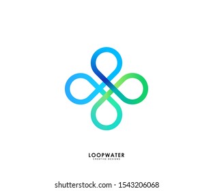 Drop Clover Logo - Linear Clover Loop gradient Logo