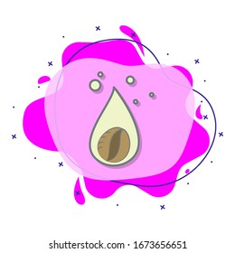 Drop of coffee colored liquid bacdge icon. Simple color vector of coffee icons for ui and ux, website or mobile application
