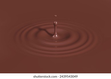 Drop of coffee or melted chocolate falling down