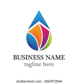 Drop colorful logo template vector icon design