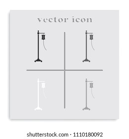 Drop counter flat black and white vector icon.