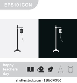 Drop counter flat black and white vector icon.