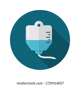 Drop counter flat icon with long shadow. Colorful illustration of drop counter. Vector.