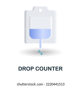 Drop Counter icon. 3d illustration from medicine collection. Creative Drop Counter 3d icon for web design, templates, infographics and more