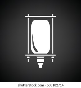 Drop counter icon. Black background with white. Vector illustration.