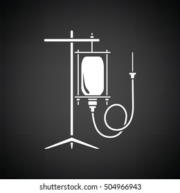 Drop counter icon. Black background with white. Vector illustration.