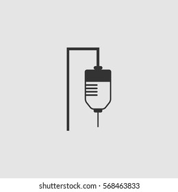 Drop counter icon flat. Black pictogram on grey background. Vector illustration symbol
