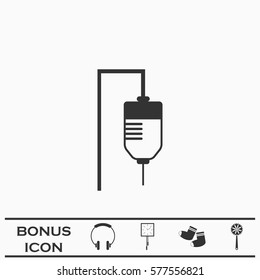 Drop counter icon flat. Black pictogram on white background. Vector illustration symbol and bonus button