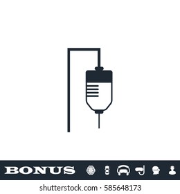 Drop counter icon flat. Black pictogram on white background. Vector illustration symbol and bonus button