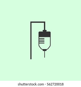 Drop counter icon flat. Grey vector symbol on green background