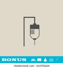 Drop counter icon flat. Grey pictogram on light background. Vector illustration symbol and bonus button real estate, ottoman, vase, tv, fishing rod