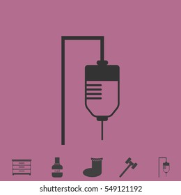 Drop counter icon flat. Simple vector grey pictogram and bonus symbol