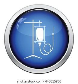 Drop counter icon. Glossy button design. Vector illustration.